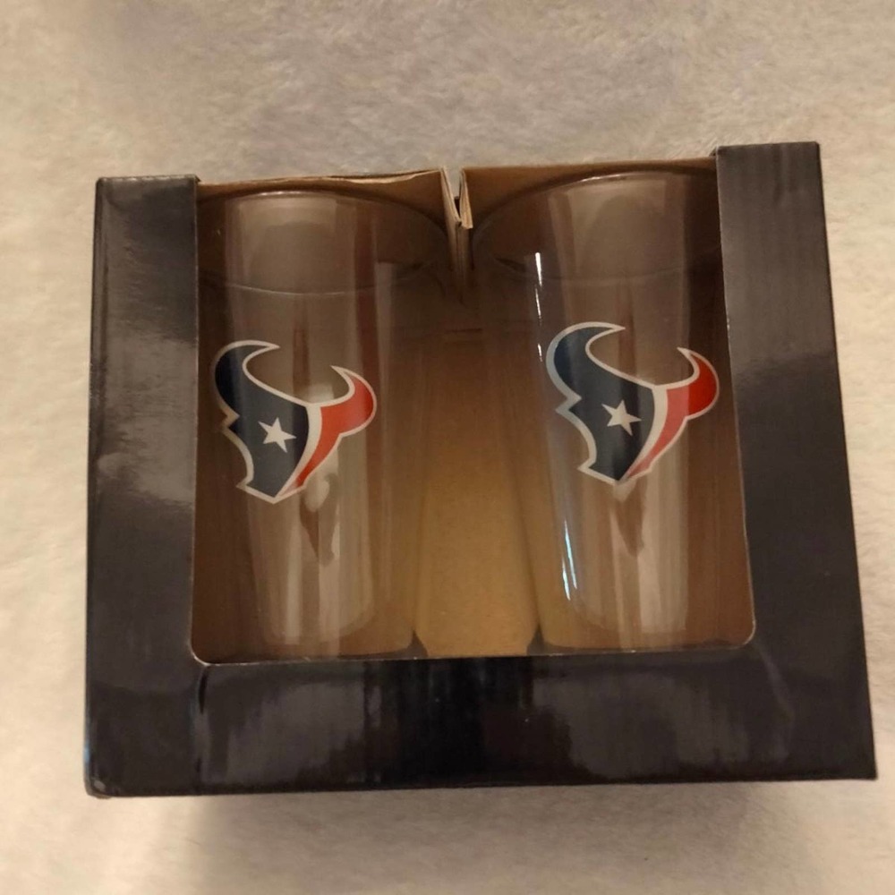 Houston Texas beer glasses mugs 5.5 " tall